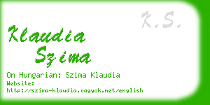 klaudia szima business card